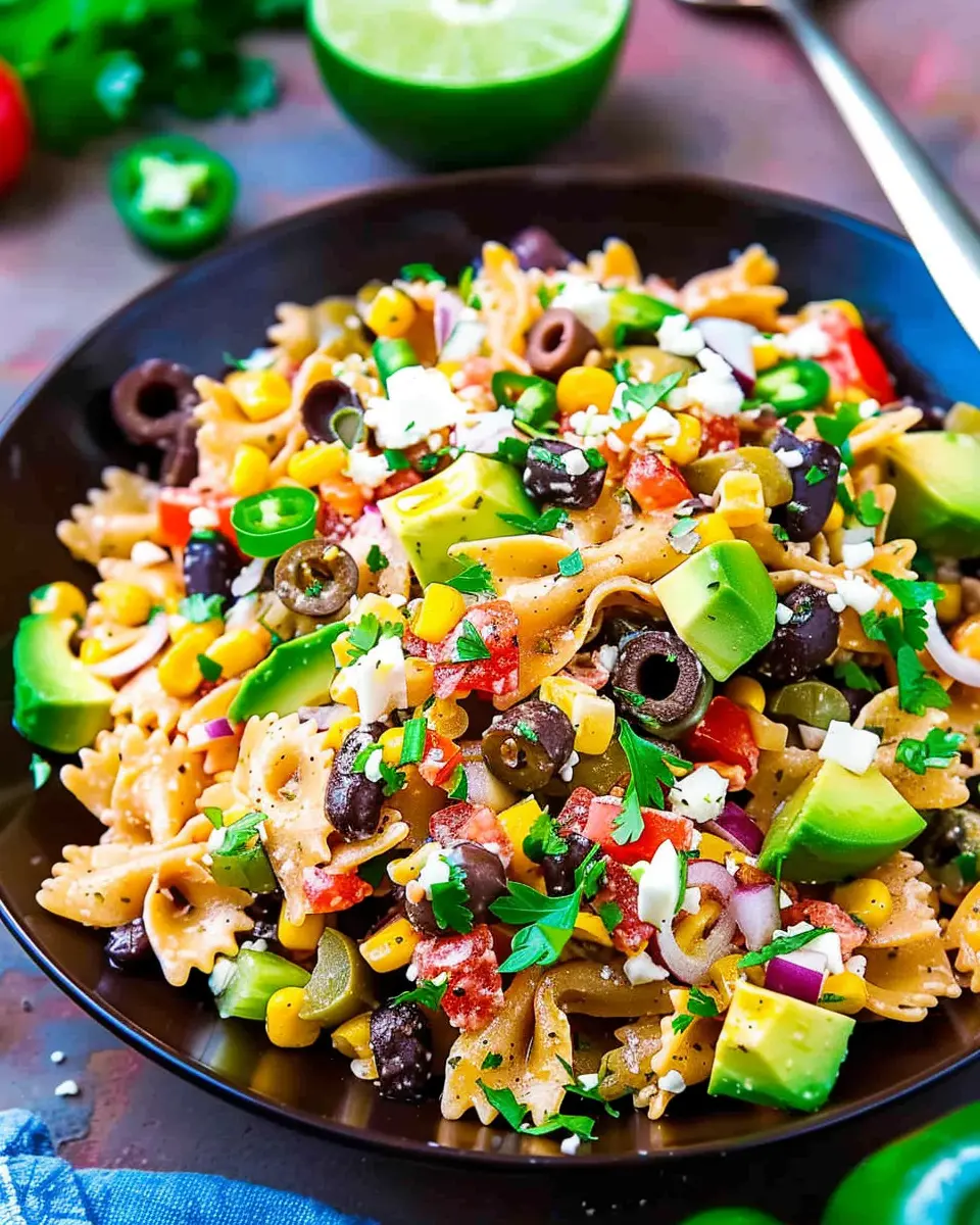 Mexican Pasta Salad with Turkey Bacon and Chicken Ham Delight