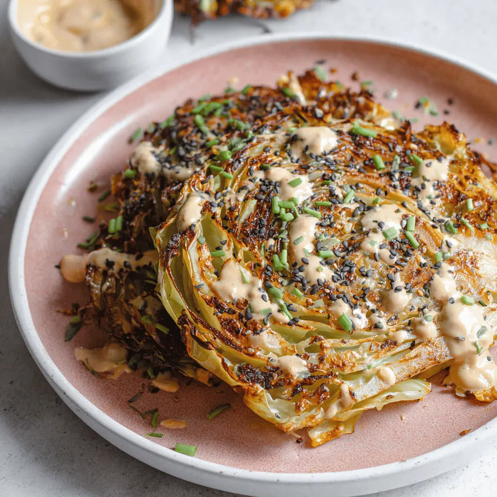 Spicy Air Fryer Cabbage Steaks With Tahini: Easy & Flavorful Delight