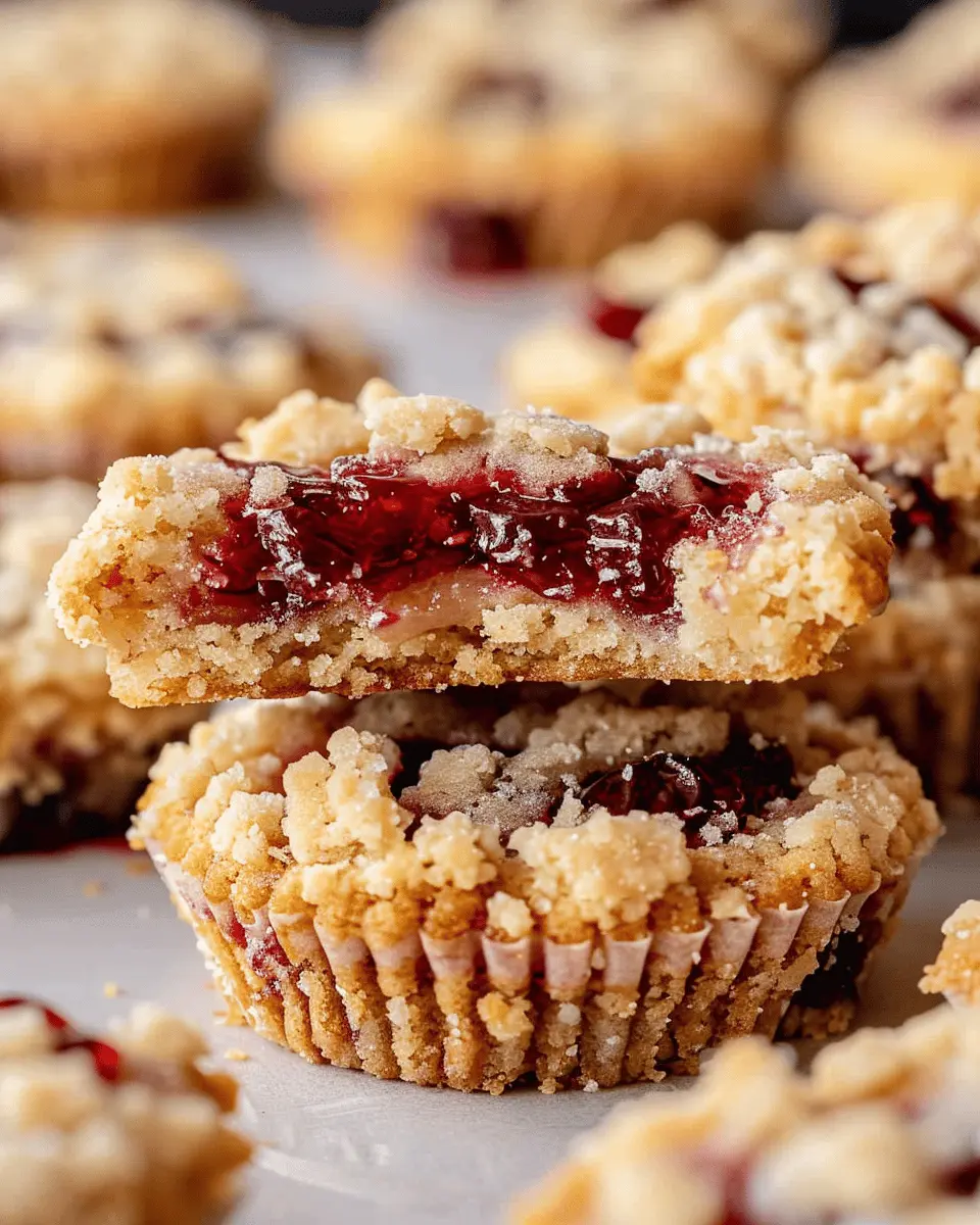 Raspberry Jam Cookies: Easy Muffin-Tin Shortbread Crumble Delight