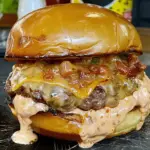 Smoked Cajun Burgers with Cheese – Juicy, Spicy & Loaded with Bold Flavor!