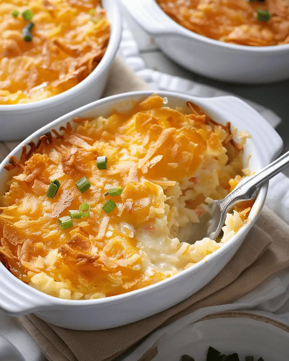 cheesy hash brown casserole bowls with turkey bacon and chicken ham