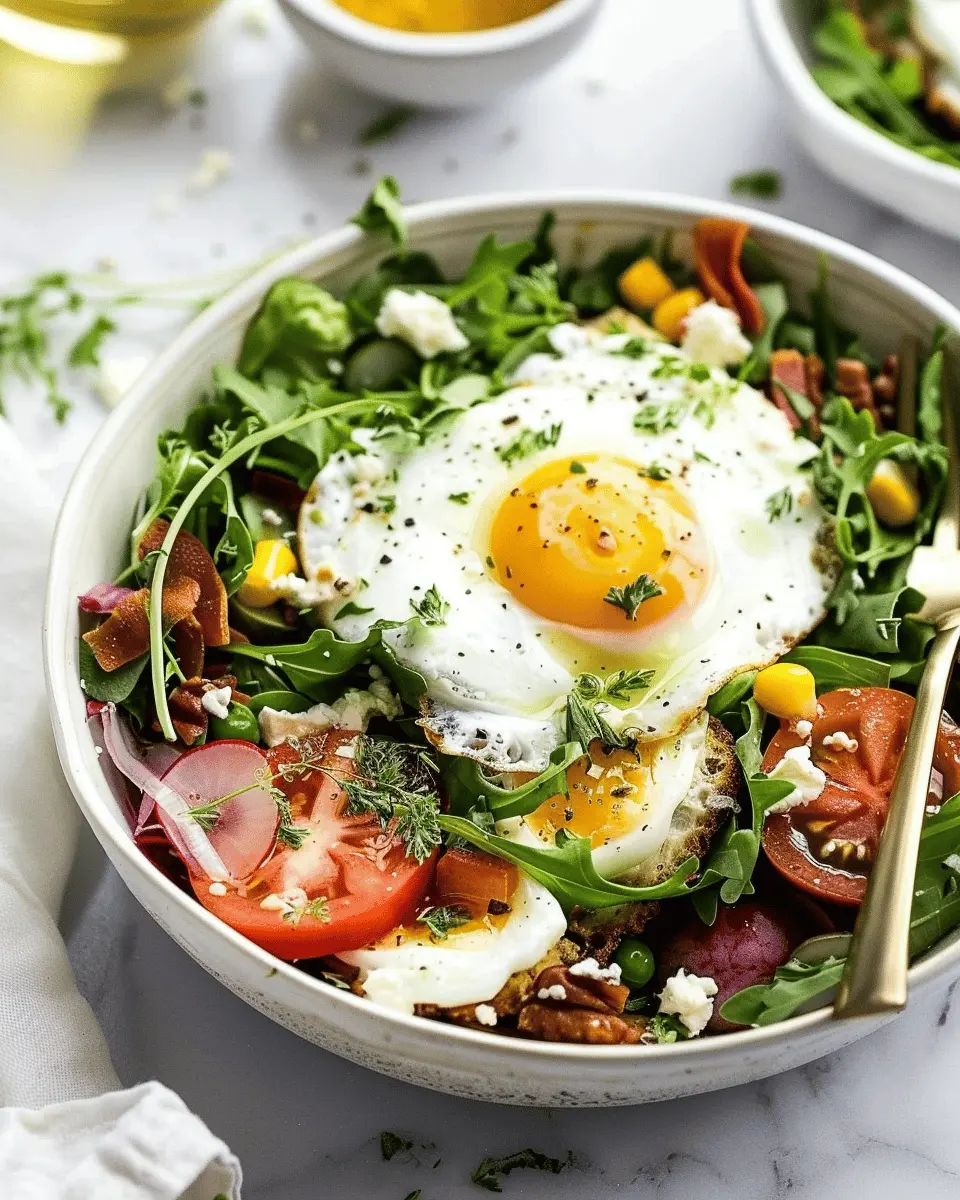 Easy Breakfast Salad with Turkey Bacon and Chicken Ham for a Fresh Start