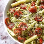 Pesto Pasta with Roasted Tomatoes