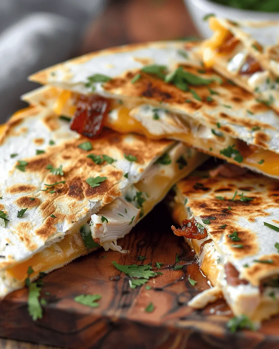 Quick Easy Chicken Turkey Bacon Ranch Quesadillas – 20-Minute Delight
