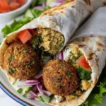 Loaded Hummus and Falafel Wrap