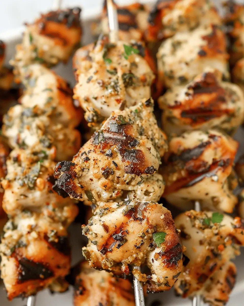 Grilled Ranch Garlic Parmesan Chicken Skewers for Flavor Lovers