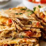Cheesy Shredded Chicken Quesadillas