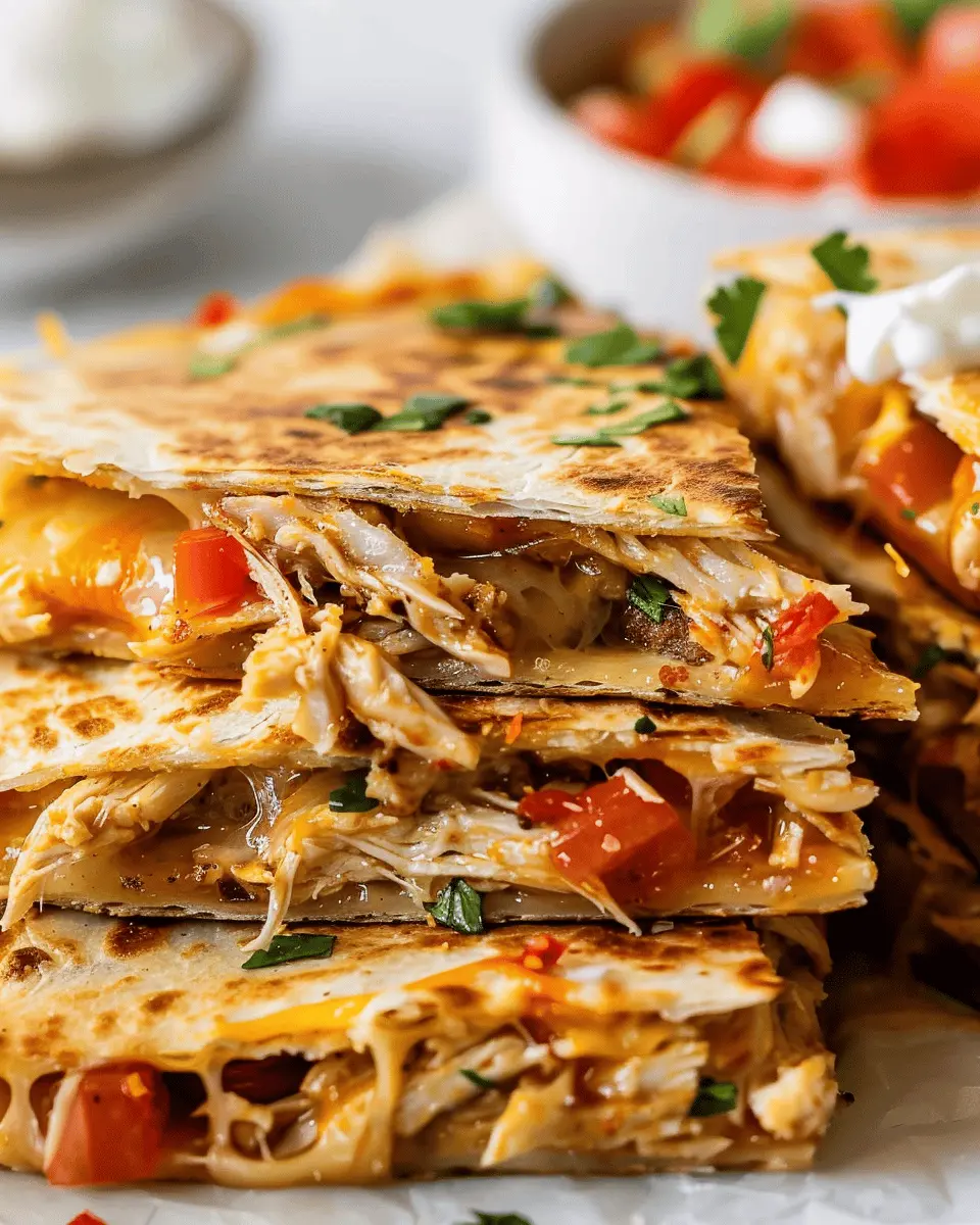 Cheesy Shredded Chicken Quesadillas: Easy and Indulgent Delight