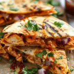 Gooey & Delicious: BBQ Chicken Quesadillas with Red Onion & Cilantro