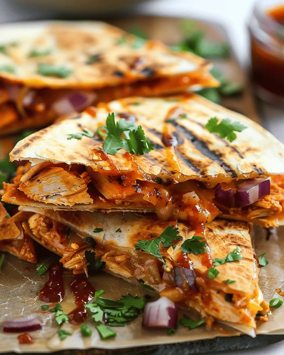 bbq chicken quesadillas: Gooey & Delicious with Red Onion & Cilantro