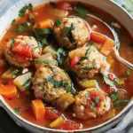 Slow Cooker Chicken Meatball & Veggie Soup