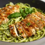 Pesto Pasta with Crispy Parmesan Chicken