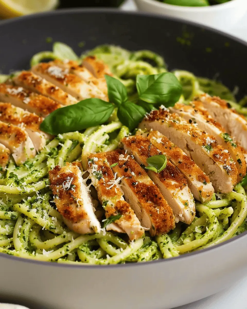 Pesto Pasta with Crispy Parmesan Chicken: A Quick and Indulgent Dinner