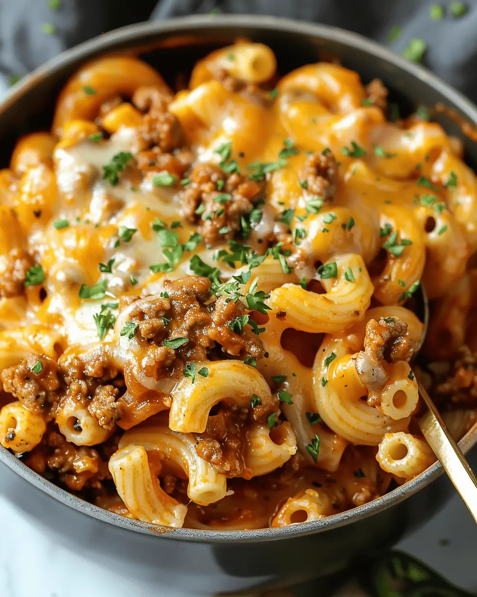 One Pot Cheeseburger Pasta: Easy Family Meal with Turkey Bacon