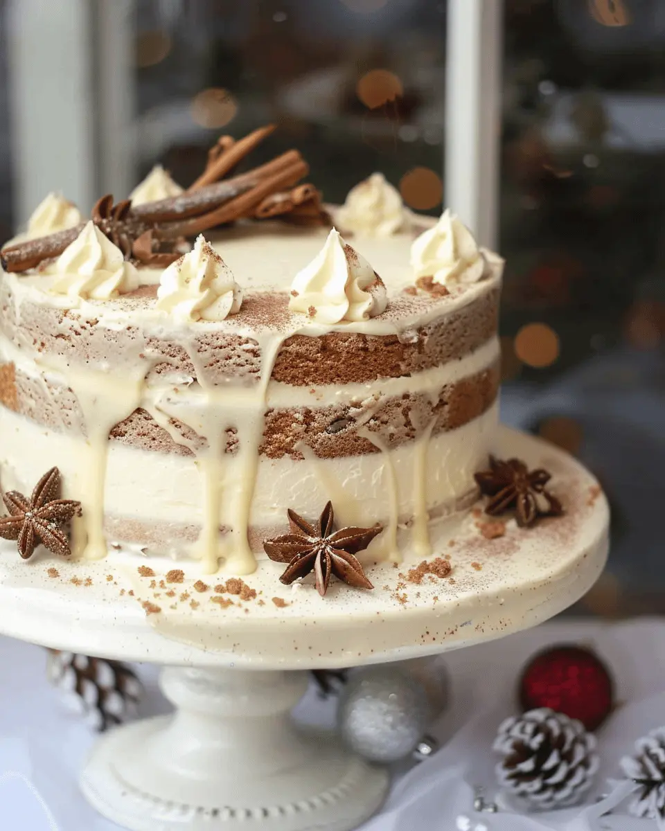 Best Christmas Spice Cake with Eggnog Buttercream Delight
