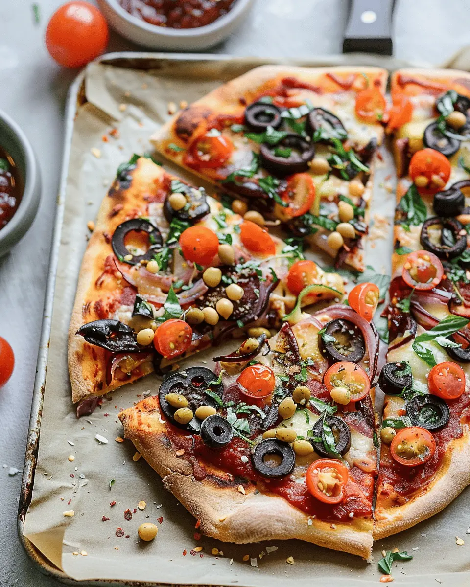 Delicious Vegan Mediterranean Pizza: Easy, Flavor-Packed Delight