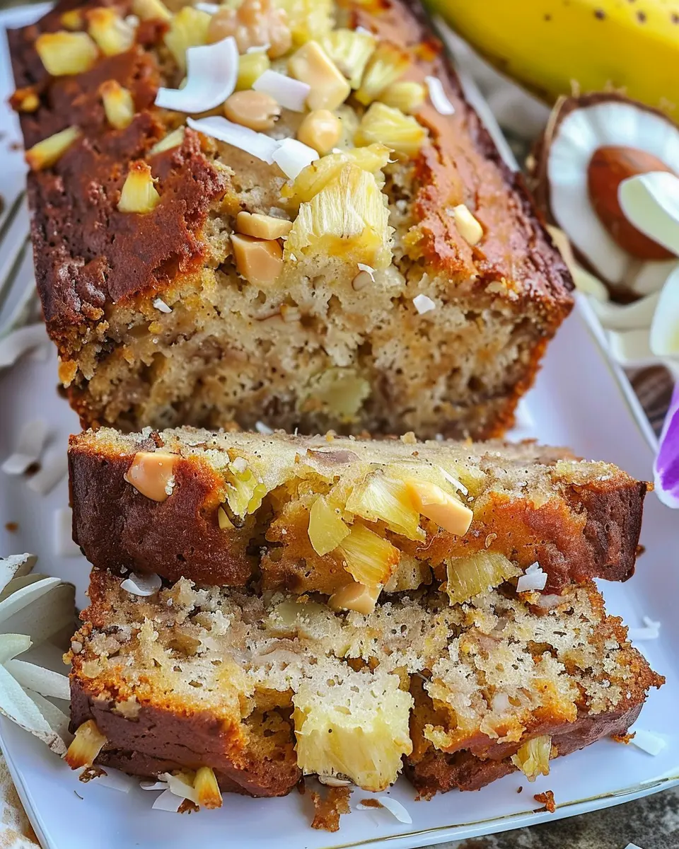 Hawaiian Banana Bread with Pineapple: Easy Coconut &amp; Macadamia Twist