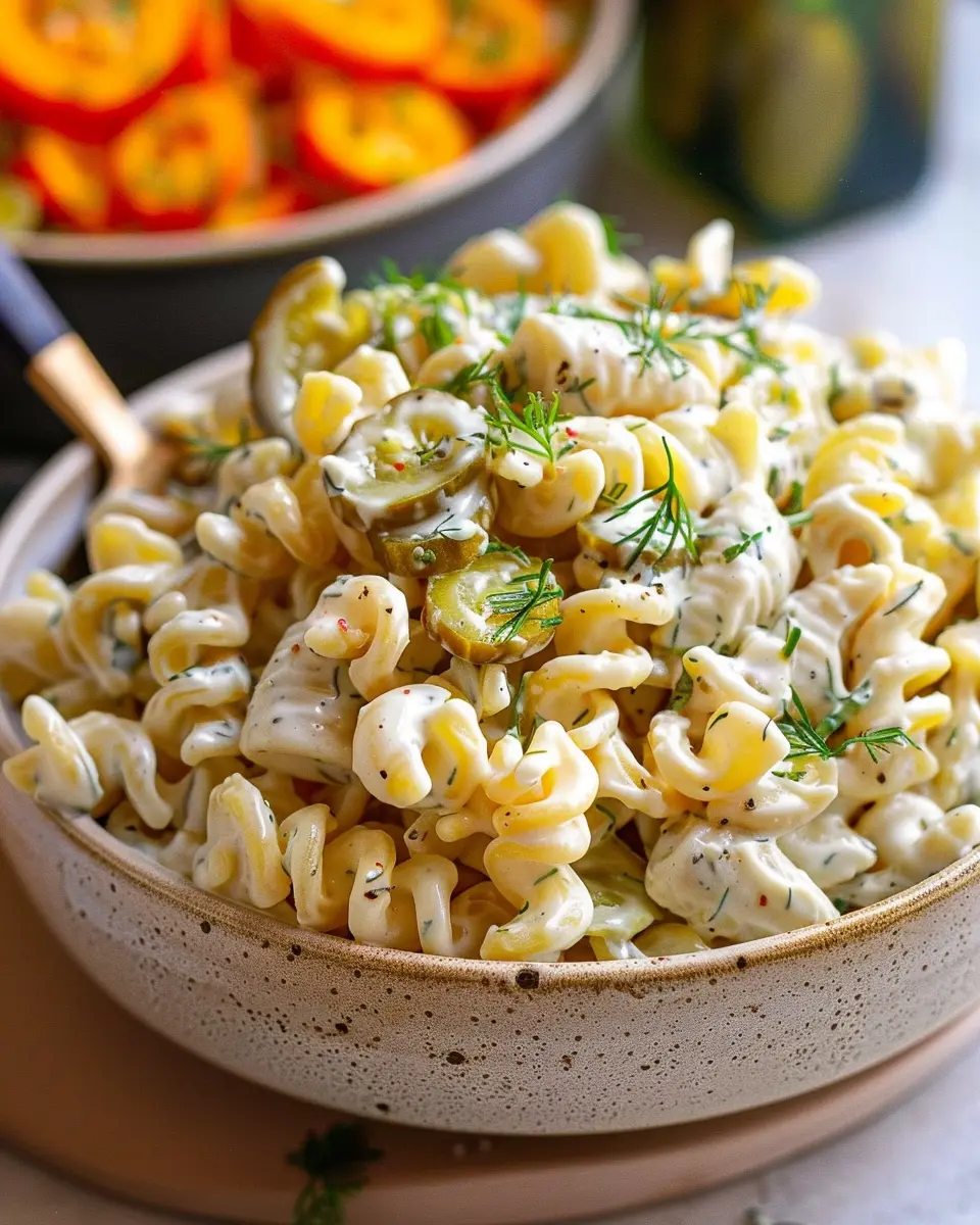 Creamy Dill Pickle Pasta Salad: The Best Easy Recipe with Turkey Bacon