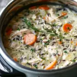 SLOW COOKER CHICKEN AND WILD RICE SOUP