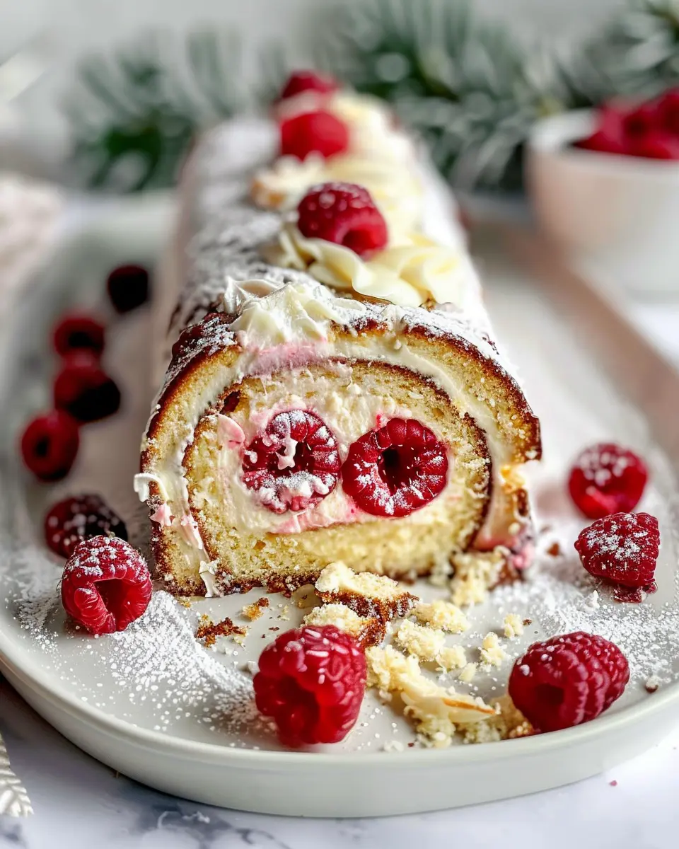 Vanilla Raspberry Yule Log Cake: An Indulgent Holiday Delight