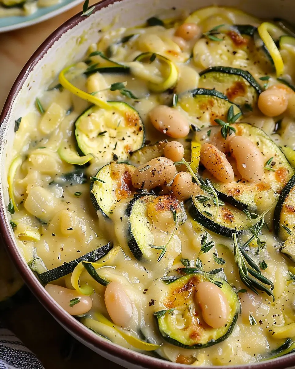 Slow-Cooked Courgettes and Creamy Butter Beans Delight