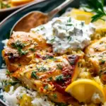 Dump-and-Bake Chicken Tzatziki with Rice Recipe