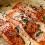 Tuscan Salmon with Parmesan Cream Sauce