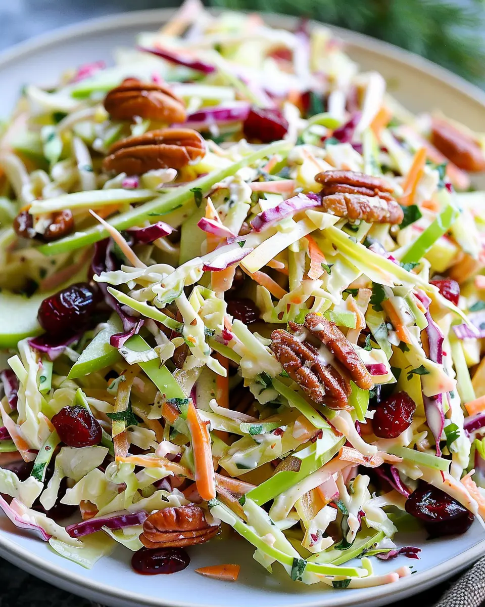 Apple Coleslaw with Cranberries and Pecans: A Refreshing Twist