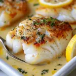 Baked Cod in Coconut Lemon Cream Sauce