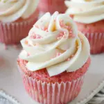Pink Velvet Cupcakes with Vanilla Buttercream Frosting