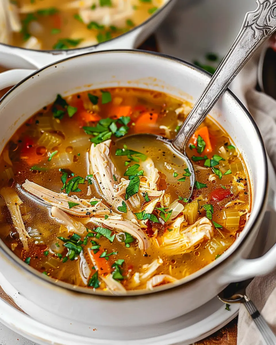 Chicken Soup Delight: Cozy Recipe with Turkey Bacon and Veggies