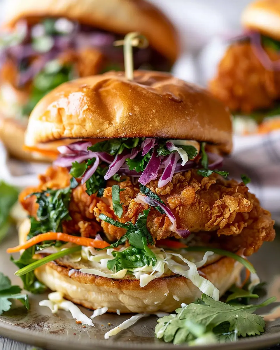 Flavor-Packed Thai Fried Chicken Sandwich: A Juicy Twist with Turkey Bacon