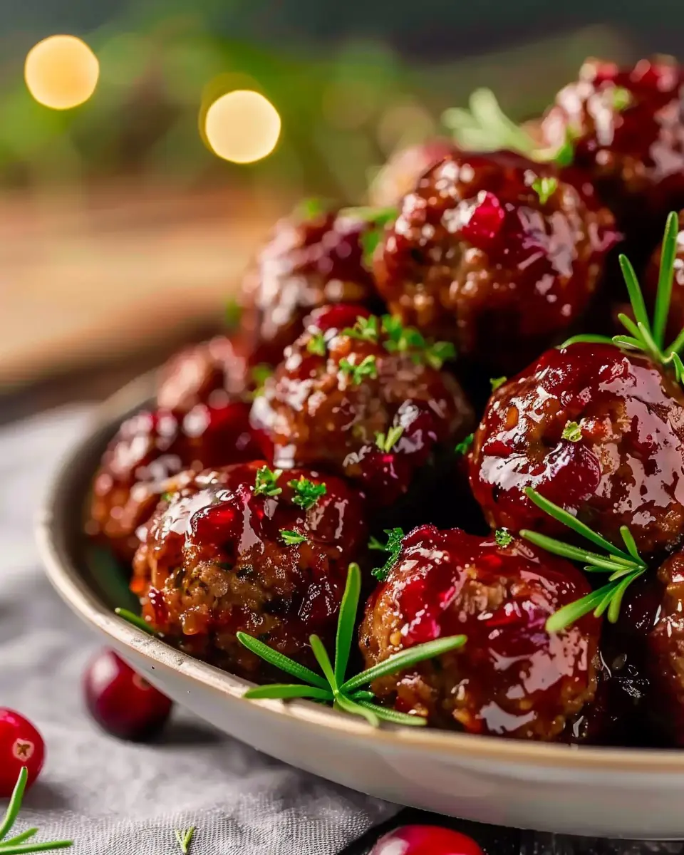 Best Christmas Cranberry Meatballs with Turkey Bacon Surprise