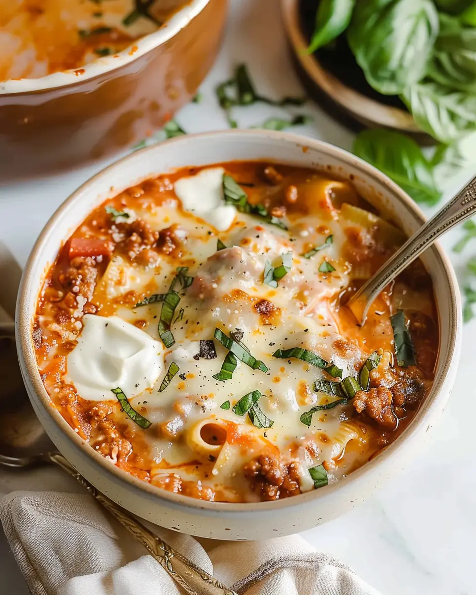 Easy Creamy Lasagna Soup: A Cozy Family Favorite with Turkey Bacon