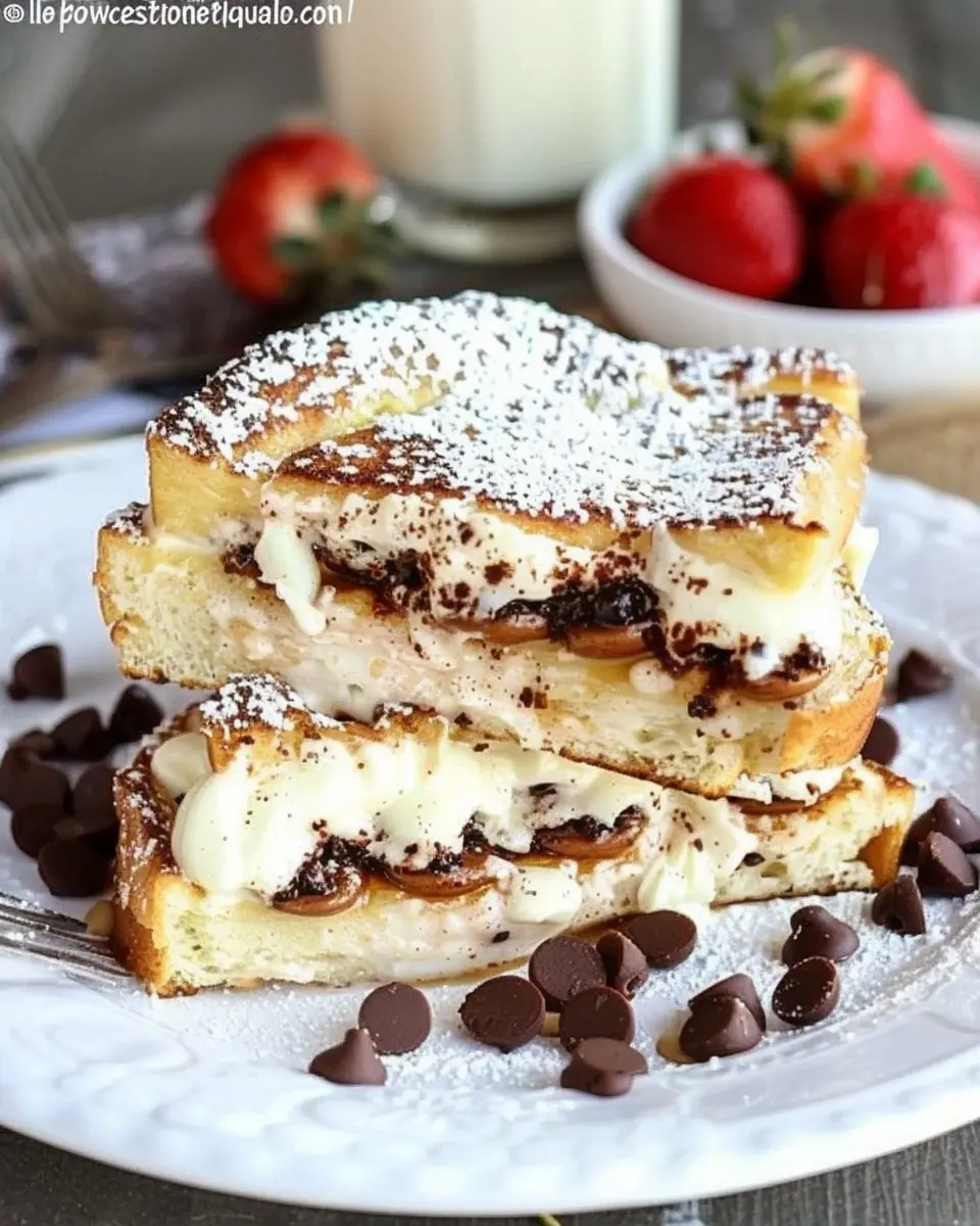 Decadent Cannoli Stuffed French Toast with Turkey Bacon Delight