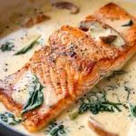 Tuscan Salmon with Parmesan Cream Sauce